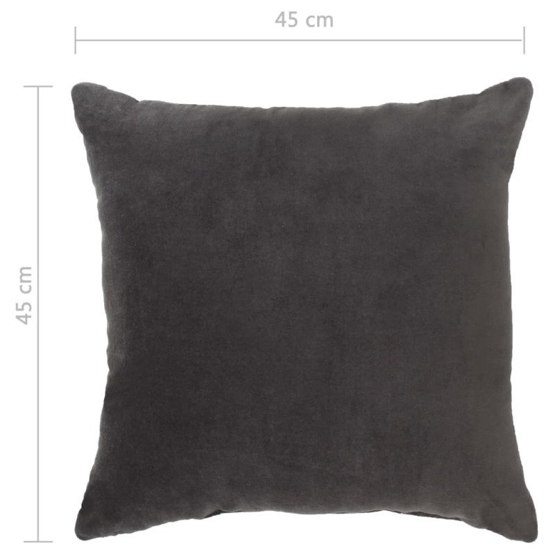 vidaXL Vankúše bavlnené zamatové 2 ks 45x45 cm antracitové  