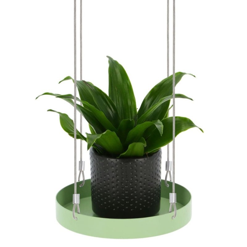 Esschert Design Závesný podnos na rastliny okrúhly zelený S