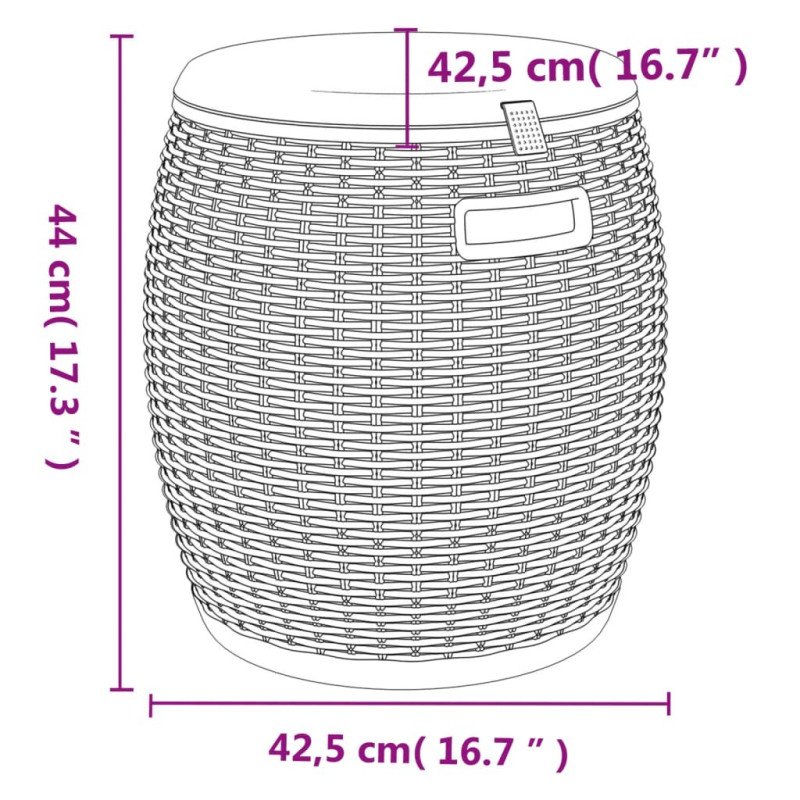 vidaXL 4-v-1 záhradný úložný box čierny polypropylén