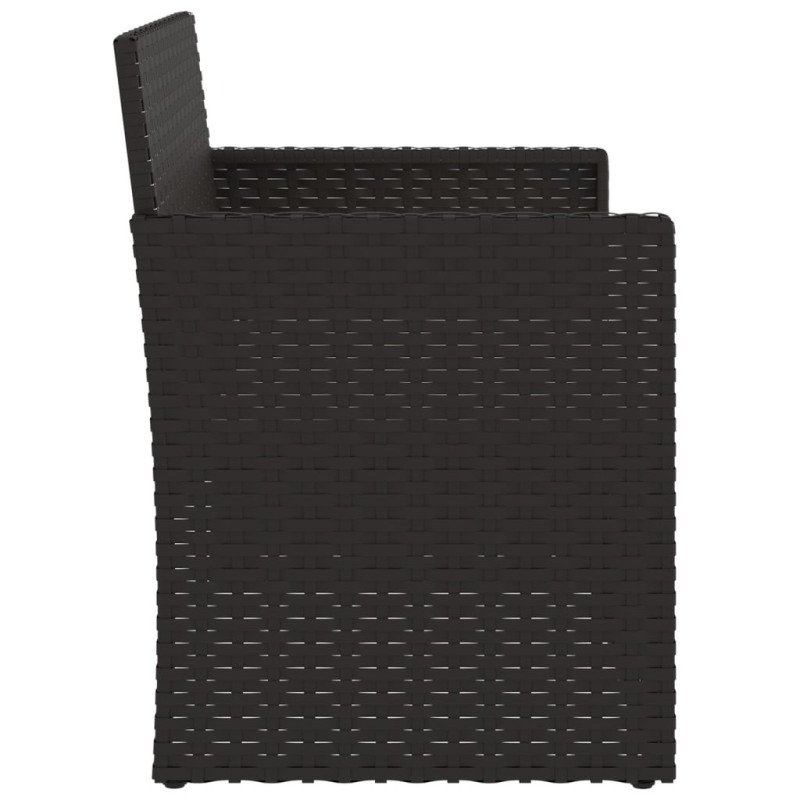 vidaXL Záhradná lavička s vankúšmi čierna 105 cm polyratan