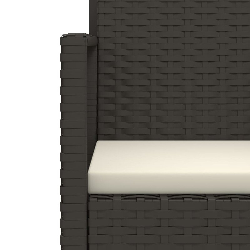 vidaXL Záhradná lavička s vankúšmi čierna 105 cm polyratan