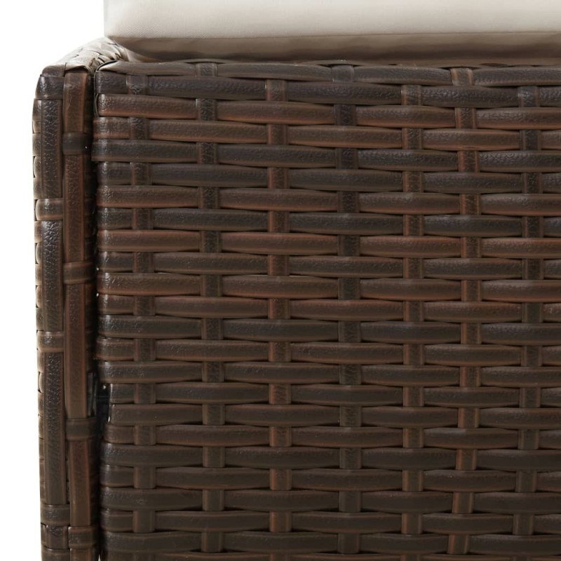 vidaXL Lehátko so skladacou strechou hnedé 200x114x128 cm polyratan