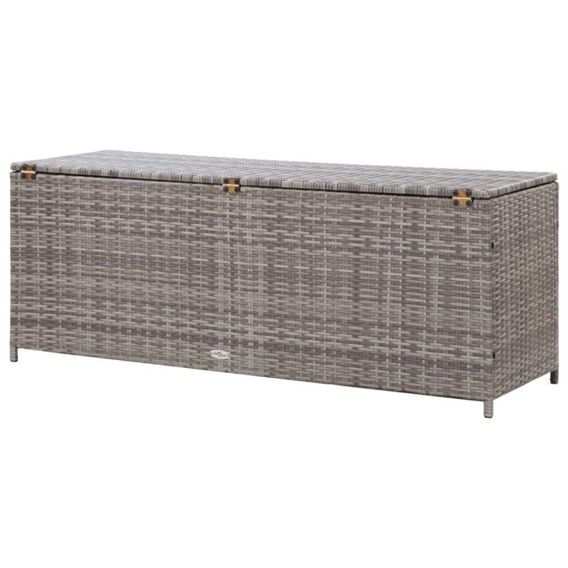 vidaXL Záhradný úložný box, sivý 150x50x60 cm, polyratan 