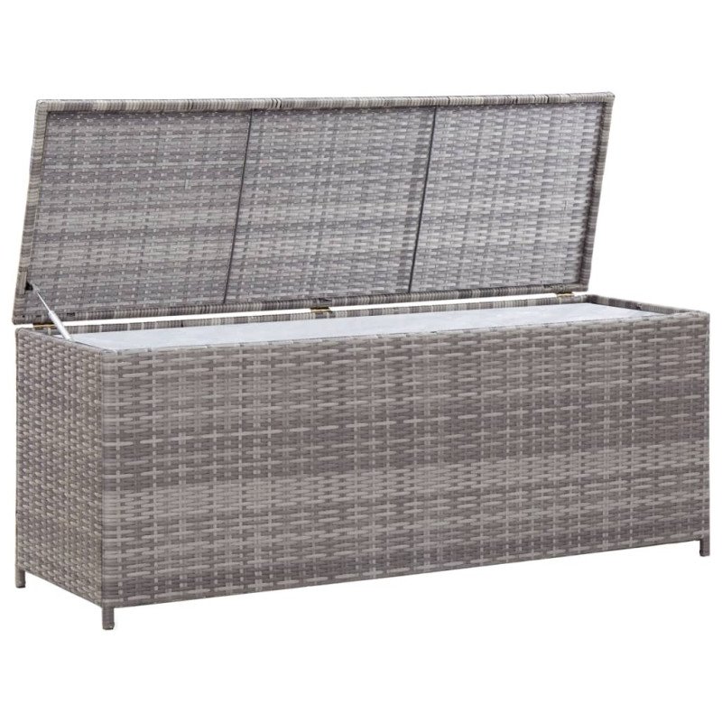 vidaXL Záhradný úložný box, sivý 120x50x60 cm, polyratan