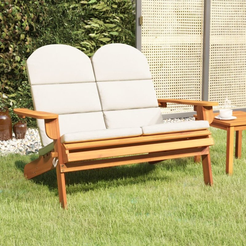 vidaXL Adirondack Záhradná lavička s vankúšmi 126 cm masívna akácia