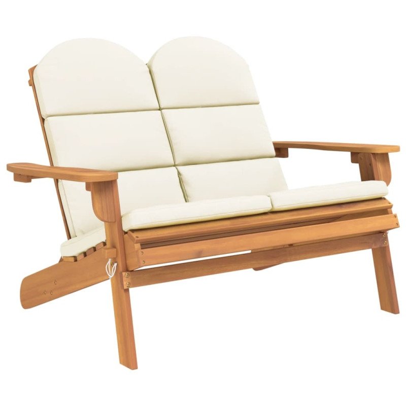 vidaXL Adirondack Záhradná lavička s vankúšmi 126 cm masívna akácia