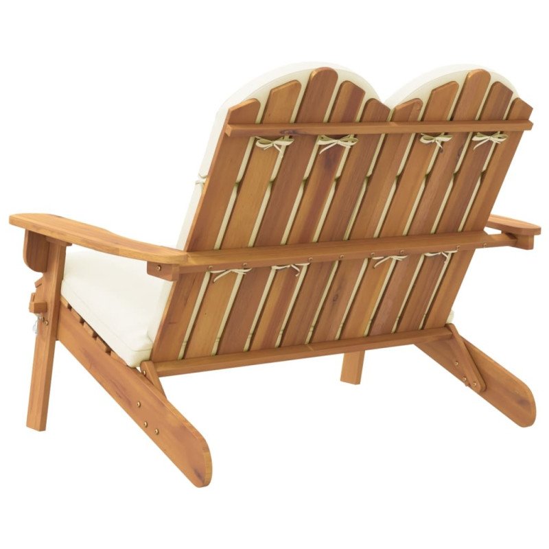 vidaXL Adirondack Záhradná lavička s vankúšmi 126 cm masívna akácia