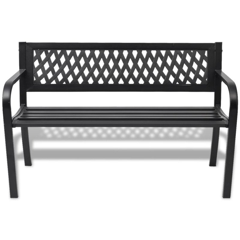 vidaXL Záhradná lavička 118 cm, oceľ, čierna