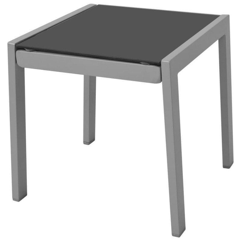 vidaXL Záhradné ležadlá so stolíkom, hliník, čierne