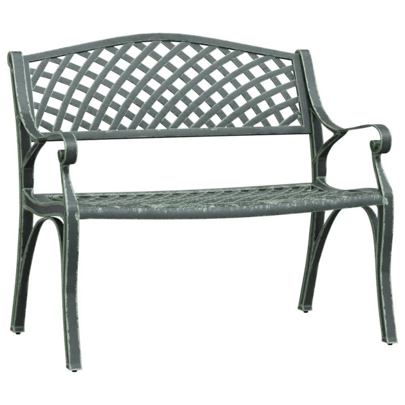 vidaXL Záhradná lavička 102 cm odlievaný hliník zelená
