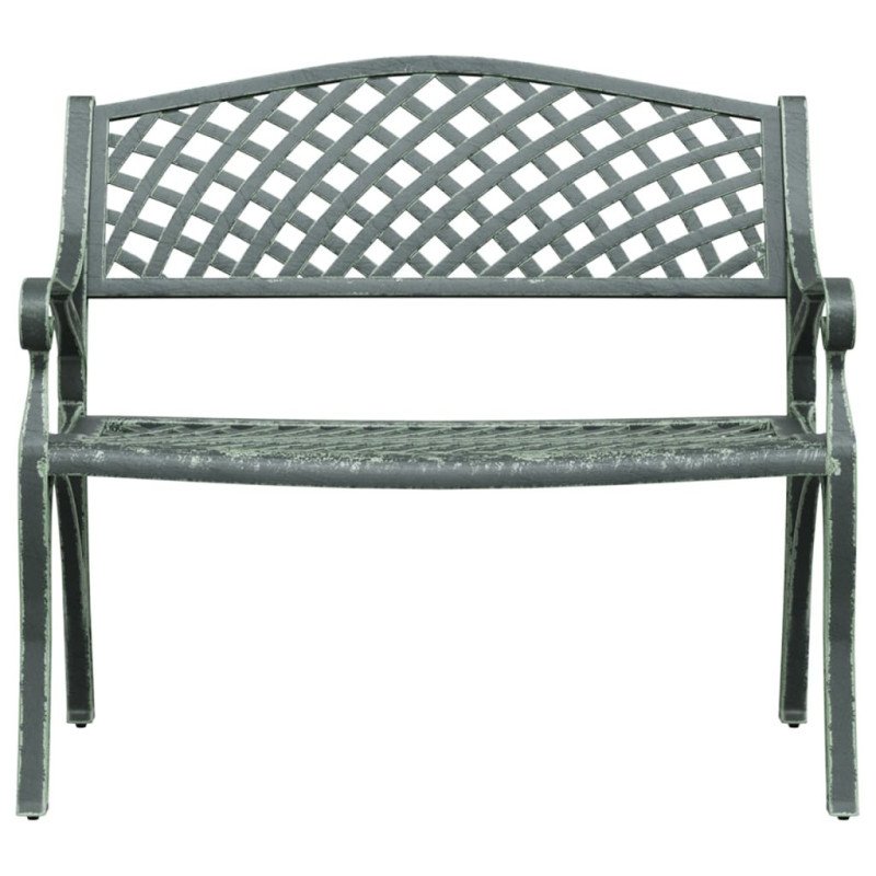 vidaXL Záhradná lavička 102 cm odlievaný hliník zelená