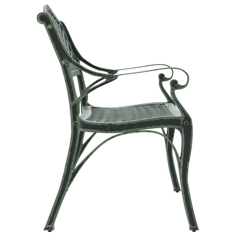 vidaXL Záhradná lavička 102 cm odlievaný hliník zelená