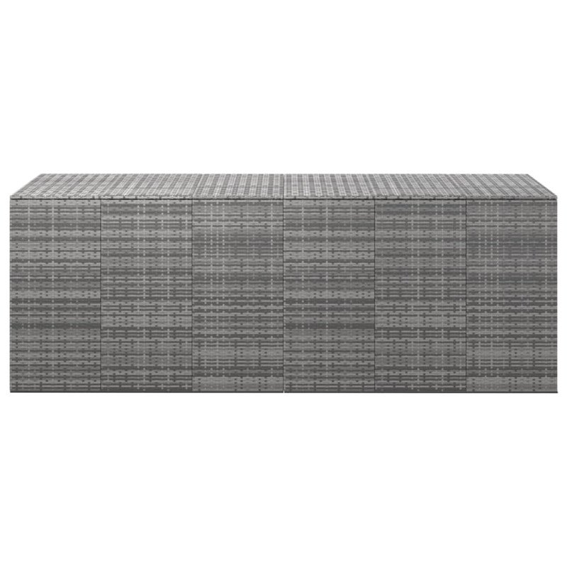 vidaXL Záhradný box na vankúše z polyratanu 291x100,5x104 cm sivý