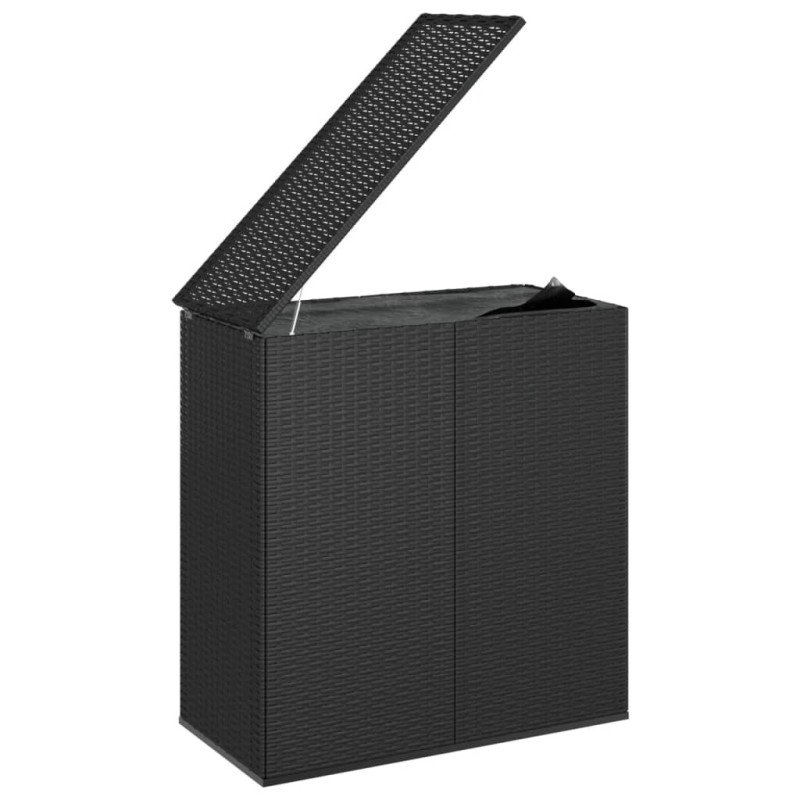vidaXL Záhradný úložný box z polyratanu 100x49x103,5 cm čierny
