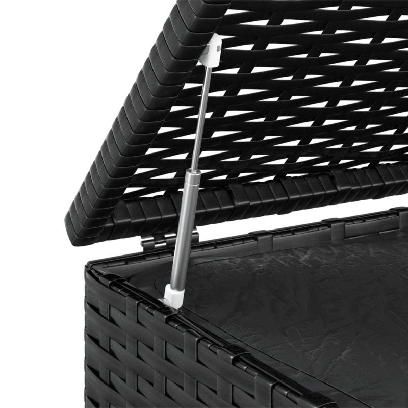 vidaXL Záhradný úložný box z polyratanu 100x49x103,5 cm čierny
