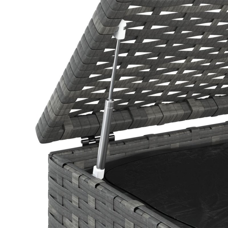 vidaXL Záhradný úložný box z polyratanu 100x97,5x104 cm sivý