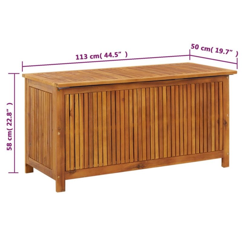 vidaXL Záhradný úložný box 113x50x58 cm masívne akáciové drevo