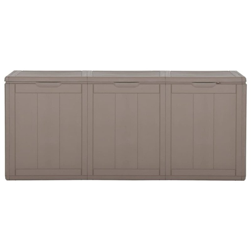 vidaXL Záhradný úložný box 270 l, hnedý, PP ratan
