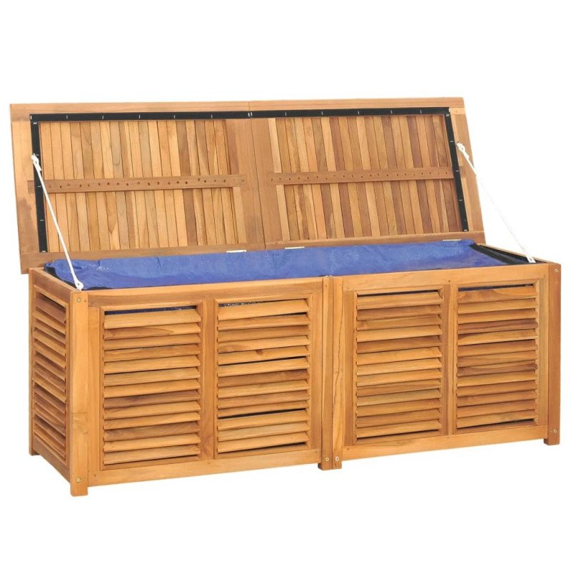 vidaXL Záhradný úložný box s vreckom 150x50x53 cm masívny teak