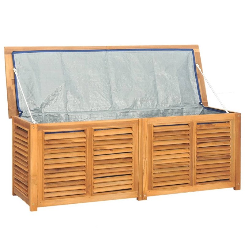 vidaXL Záhradný úložný box s vreckom 150x50x53 cm masívny teak
