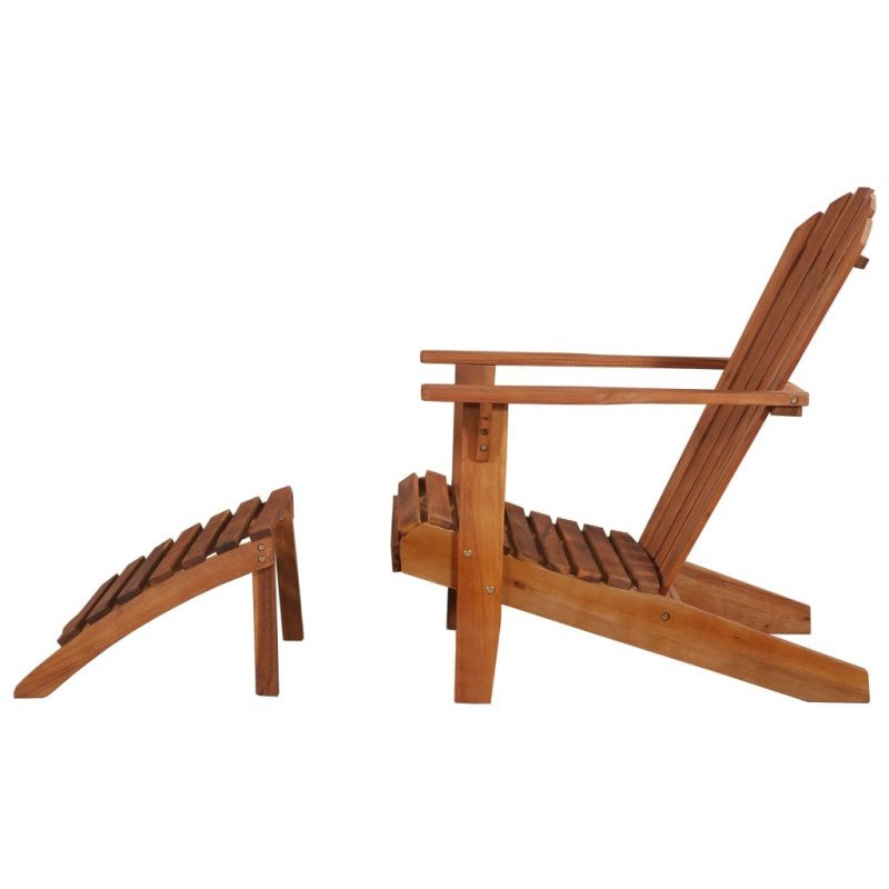 vidaXL Záhradná stolička Adirondack s podnožkou, akáciový masív