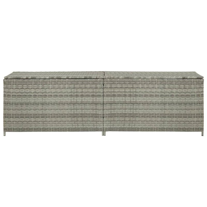 vidaXL Záhradný úložný box sivý 200x50x60 cm polyratanový