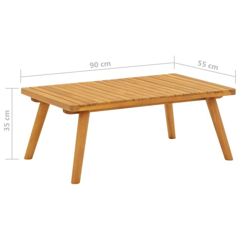 vidaXL Záhradný konferenčný stolík 90x55x35 cm masívne akáciové drevo