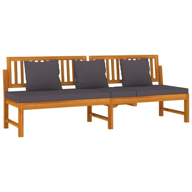 vidaxL Denná posteľ so sivým vankúšom 200x60x75 cm akáciový masív 