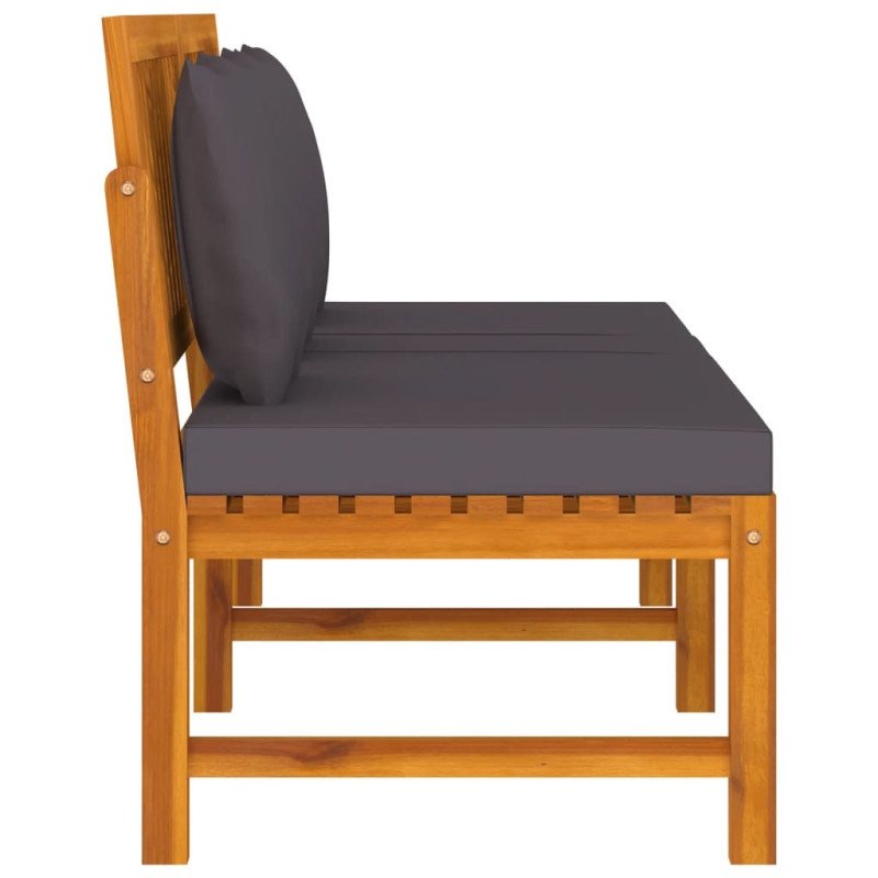 vidaxL Denná posteľ so sivým vankúšom 200x60x75 cm akáciový masív 