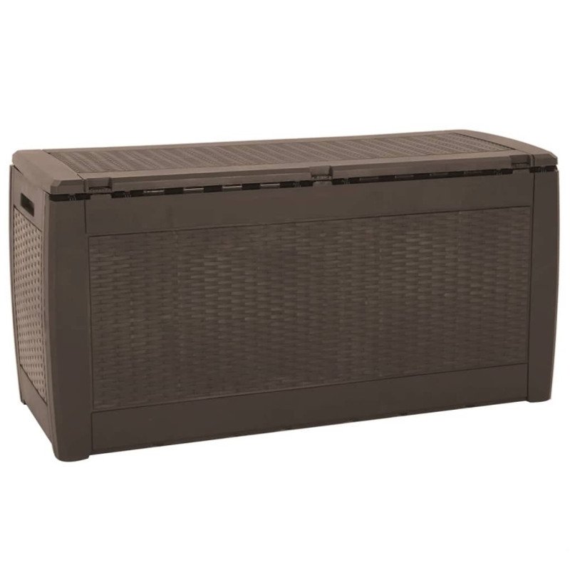 vidaXL Záhradný úložný box hnedý 119x48x60 cm polypropylénový