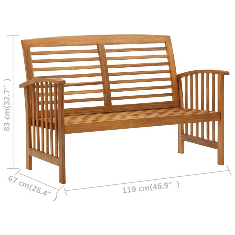 vidaXL Záhradná lavička 119 cm, akáciový masív
