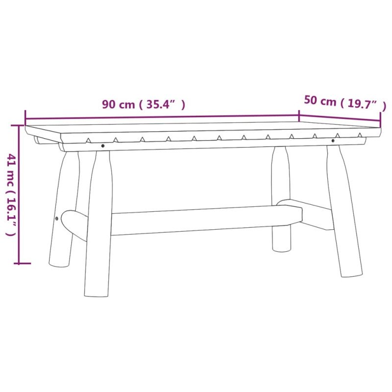 vidaXL Konferenčný stolík 90x50x41 cm borovicový masív 