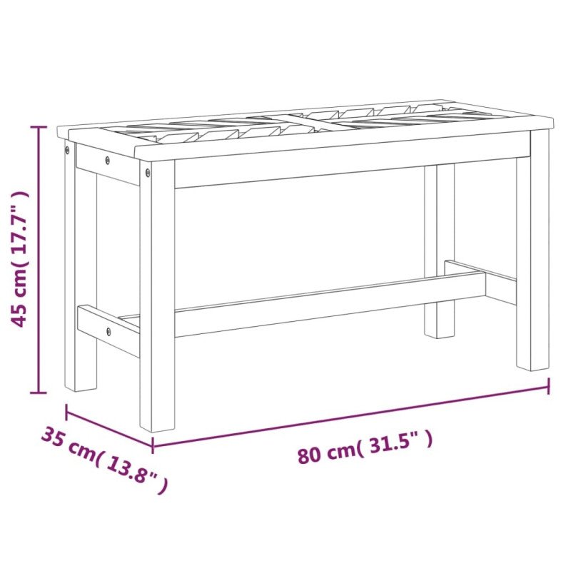 vidaXL Záhradná lavička 80 cm akáciový masív