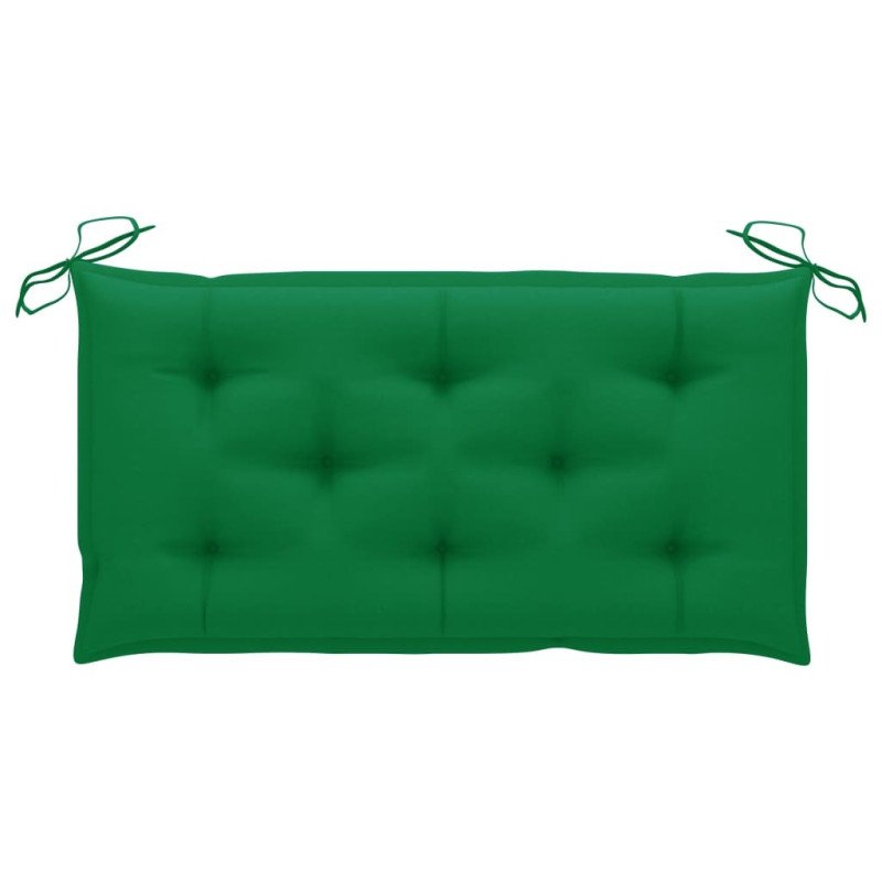vidaXL Záhradná lavička, zelená podložka 112 cm, tíkový masív