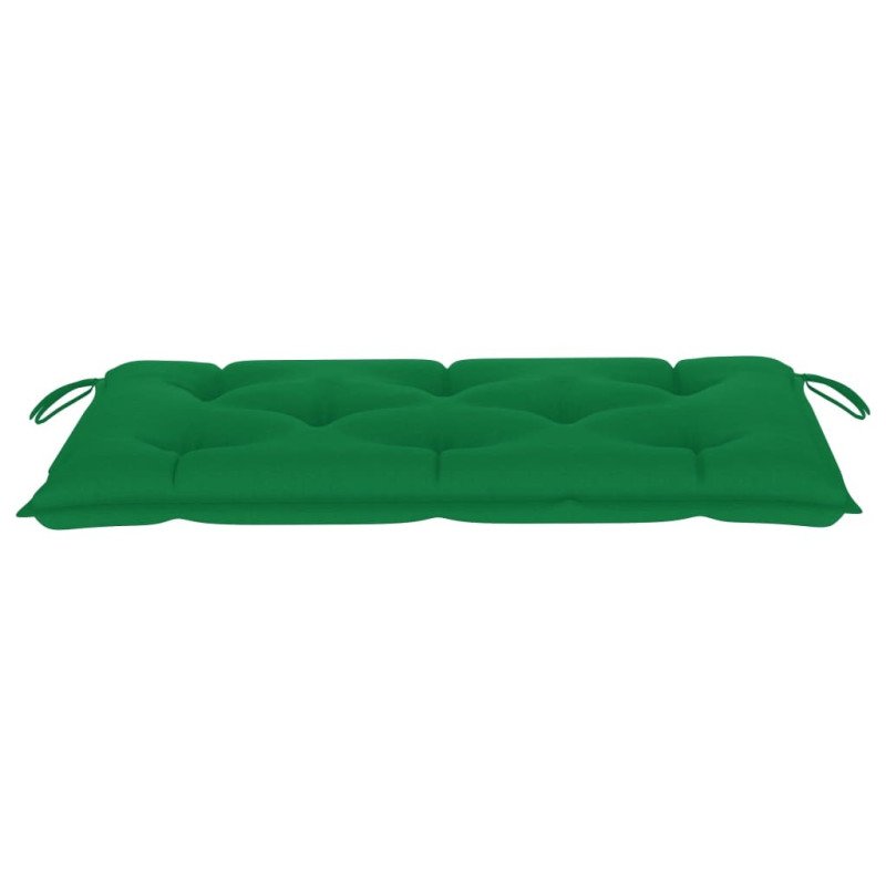 vidaXL Záhradná lavička, zelená podložka 112 cm, tíkový masív