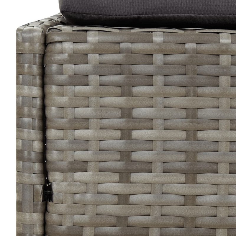 vidaXL Lehátko so skladacou strechou sivé 200x114x128 cm polyratan