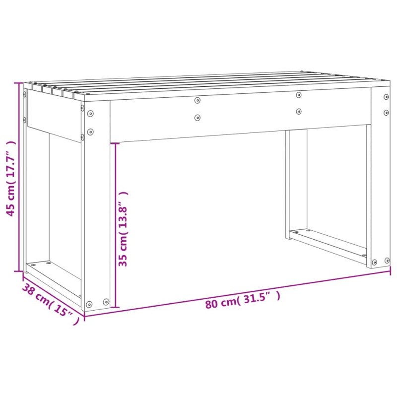vidaXL Záhradná lavica sivá 80x38x45 cm masívna borovica