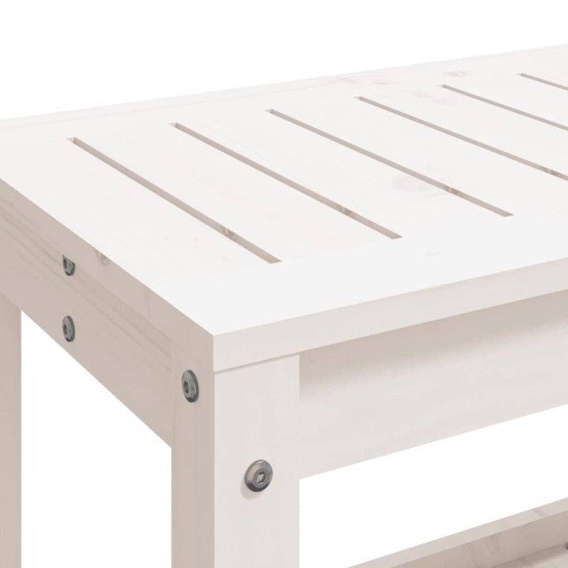 vidaXL Záhradná lavica biela 108x35x45 cm masívna borovica