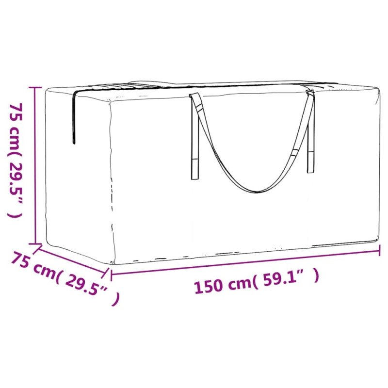 vidaXL Tašky na záhradné vankúše 2 ks čierne 150x75x75 cm polyetylén