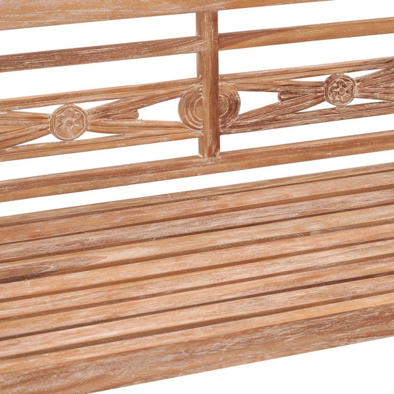 vidaXL Lavička Batavia s bielou ošúchanou úpravou 120 cm tíkový masív