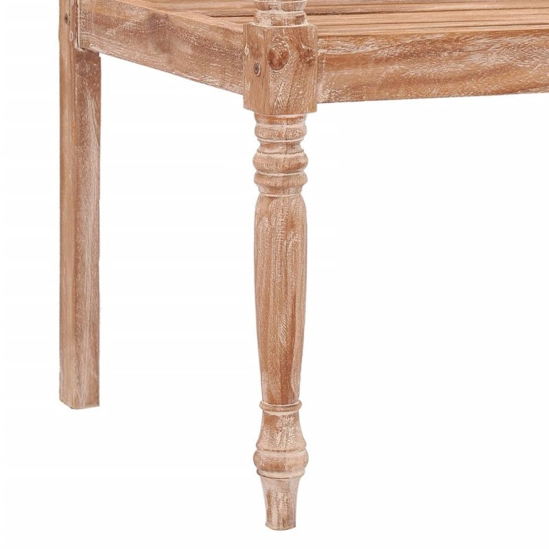 vidaXL Lavička Batavia s bielou ošúchanou úpravou 120 cm tíkový masív