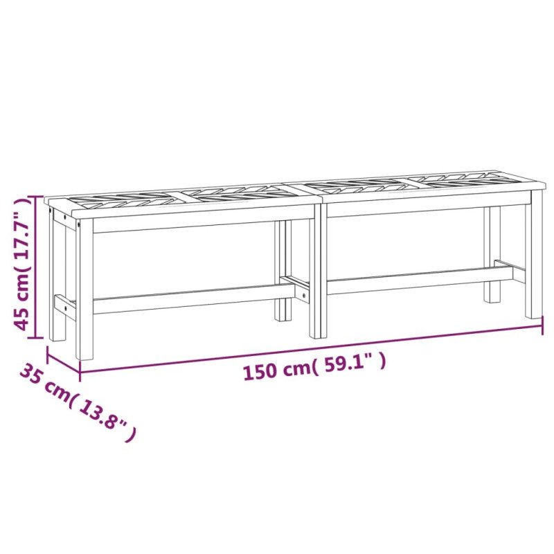 vidaXL Záhradná lavička 150 cm akáciový masív