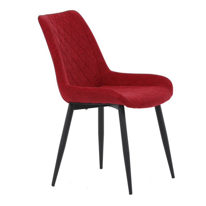 Autronic - Jídelní židle, červená látka, černý kov - DCL-218 RED2