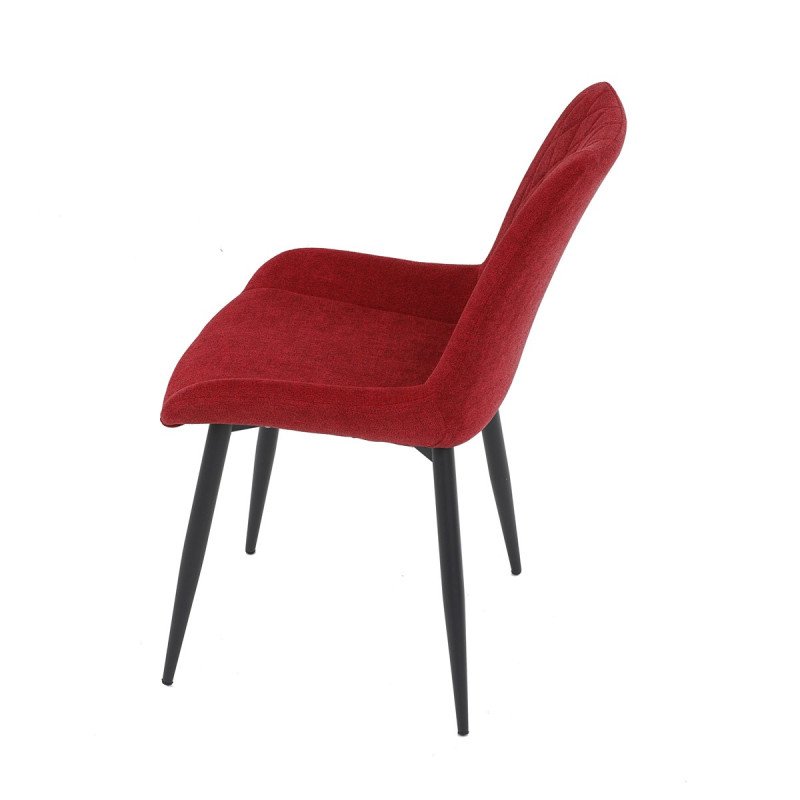 Autronic - Jídelní židle, červená látka, černý kov - DCL-218 RED2