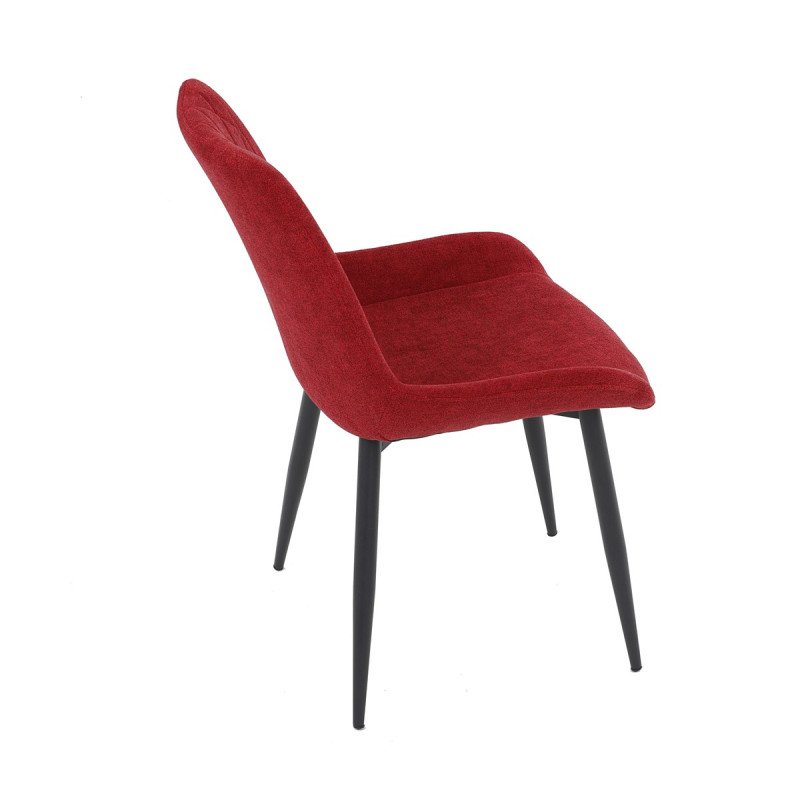 Autronic - Jídelní židle, červená látka, černý kov - DCL-218 RED2
