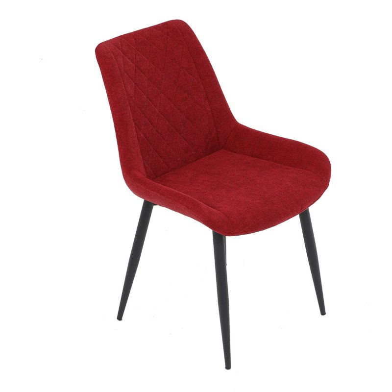 Autronic - Jídelní židle, červená látka, černý kov - DCL-218 RED2
