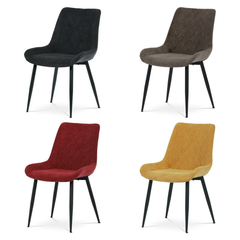 Autronic - Jídelní židle, červená látka, černý kov - DCL-218 RED2