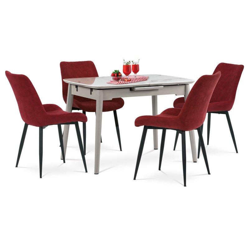 Autronic - Jídelní židle, červená látka, černý kov - DCL-218 RED2