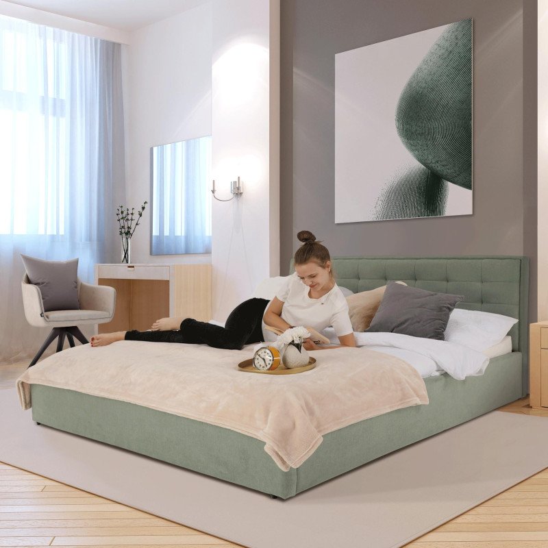 Kondela Posteľ, mentolová, 160x200, ELSIE