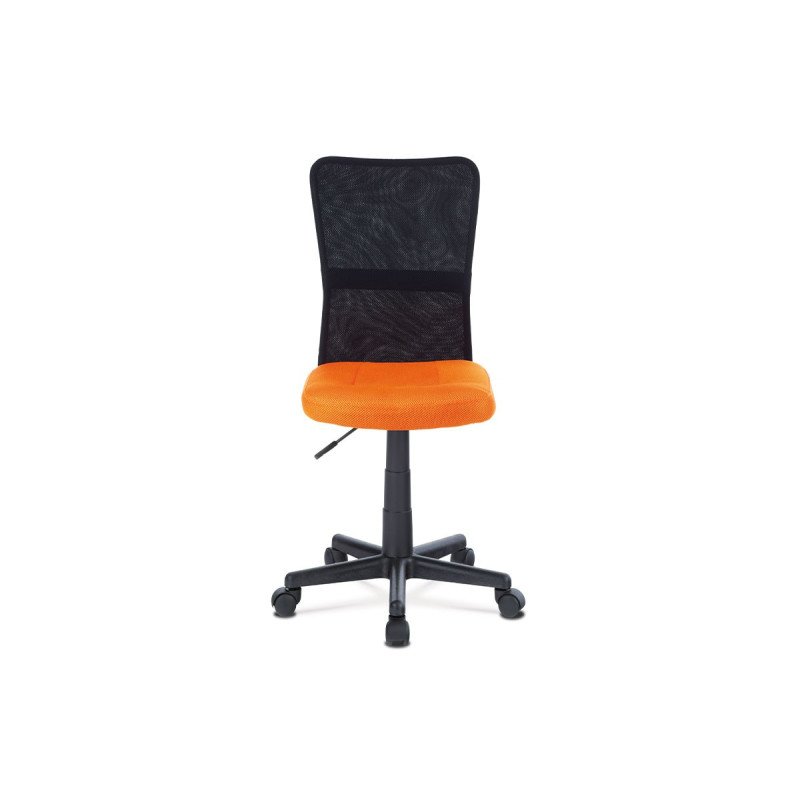 Autronic - kancelárska stolička, oranžová mesh, plastový kríž, sieťovina čierna - KA-2325 ORA